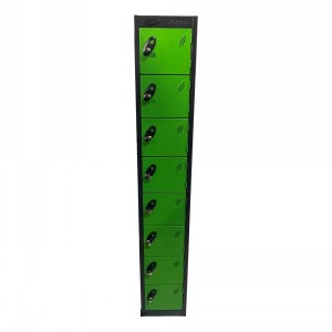 Probe 8 Door Steel Locker Black Body/Green Doors